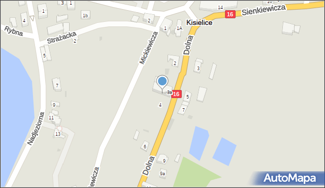 Kisielice, Mickiewicza Adama, 3A, mapa Kisielice
