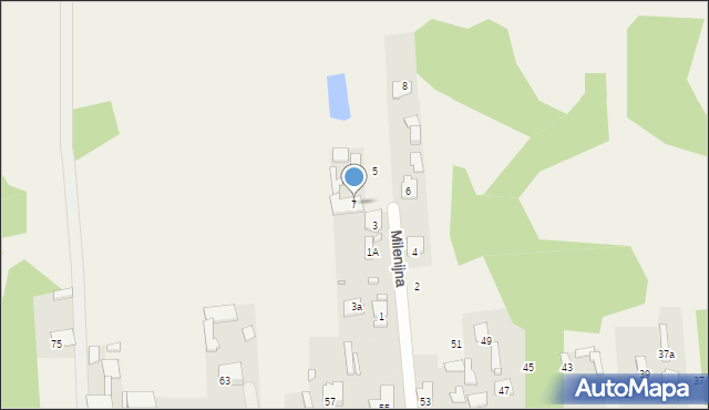 Klembów, Milenijna, 7, mapa Klembów