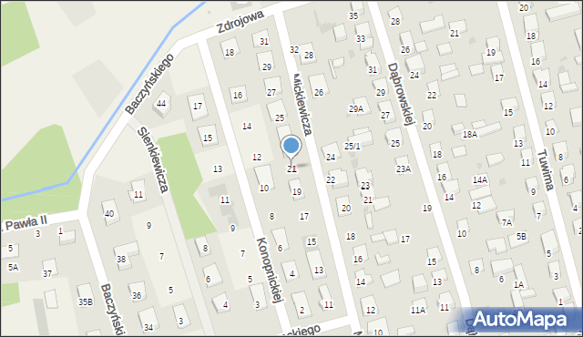 Kleosin, Mickiewicza Adama, 21, mapa Kleosin