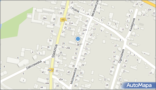 Kłobuck, Mickiewicza Adama, 28, mapa Kłobuck