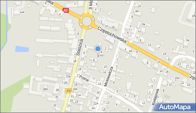 Kłobuck, Mickiewicza Adama, 6, mapa Kłobuck