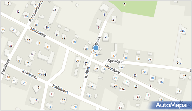 Kłodawa, Mironicka, 26, mapa Kłodawa