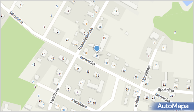 Kłodawa, Mironicka, 36, mapa Kłodawa