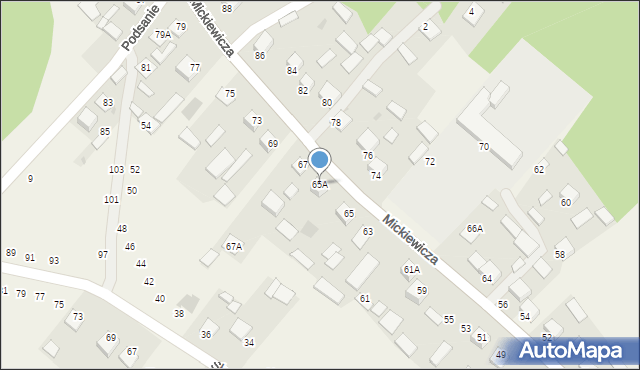 Kłyżów, Mickiewicza Adama, 65A, mapa Kłyżów