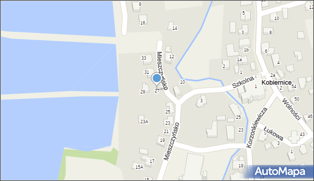 Kobiernice, Mieszczyńsko, 27, mapa Kobiernice