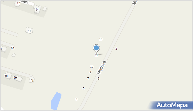 Kobyla Góra, Miętowa, 11, mapa Kobyla Góra