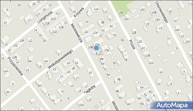 Kobyłka, Mickiewicza Adama, 10c, mapa Kobyłka