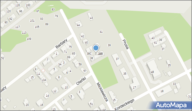 Kobyłka, Mickiewicza Adama, 38A, mapa Kobyłka