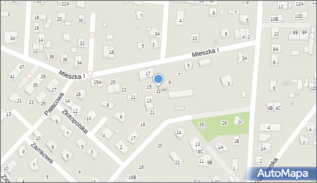 Kobyłka, Mieszka I, 11, mapa Kobyłka