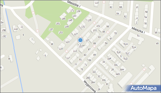 Kobyłka, Mieszka I, 111, mapa Kobyłka