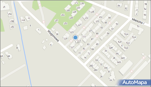 Kobyłka, Mieszka I, 115, mapa Kobyłka