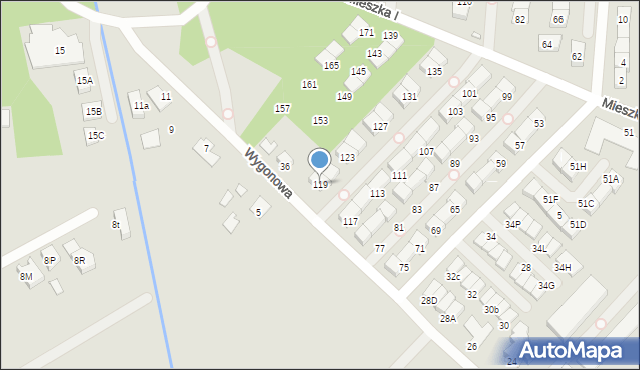 Kobyłka, Mieszka I, 119, mapa Kobyłka