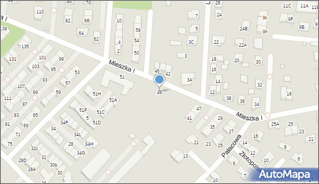 Kobyłka, Mieszka I, 49, mapa Kobyłka