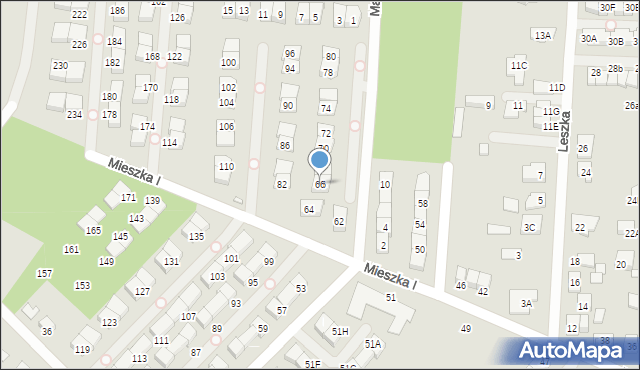 Kobyłka, Mieszka I, 66, mapa Kobyłka