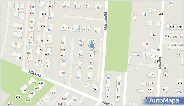 Kobyłka, Mieszka I, 76, mapa Kobyłka