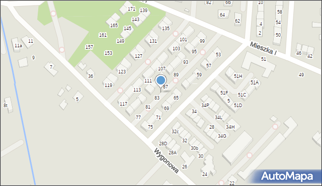 Kobyłka, Mieszka I, 85, mapa Kobyłka