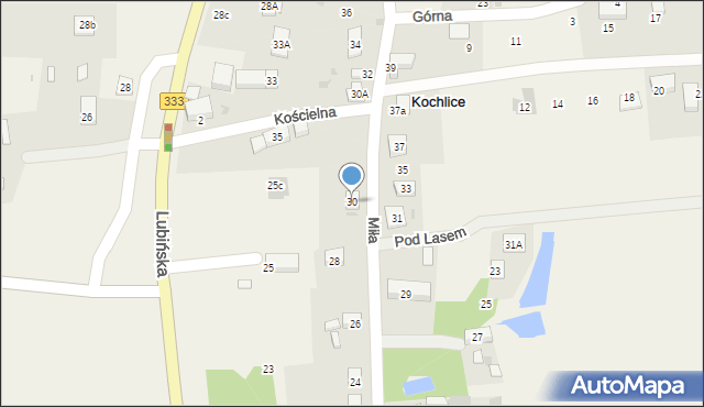 Kochlice, Miła, 30, mapa Kochlice