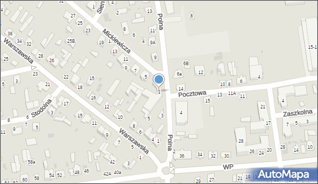 Kock, Mickiewicza Adama, 1, mapa Kock