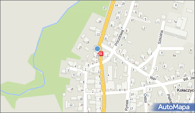 Kołaczyce, Mickiewicza Adama, 13, mapa Kołaczyce