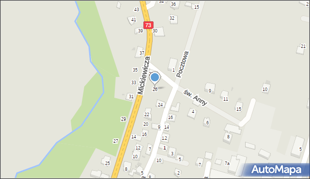 Kołaczyce, Mickiewicza Adama, 26, mapa Kołaczyce