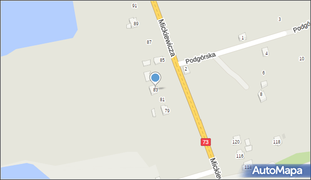 Kołaczyce, Mickiewicza Adama, 83, mapa Kołaczyce