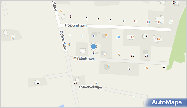 Kolbudy, Mirabelkowa, 5, mapa Kolbudy