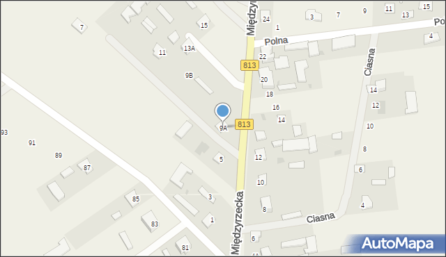 Komarówka Podlaska, Międzyrzecka, 9A, mapa Komarówka Podlaska