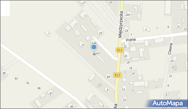 Komarówka Podlaska, Międzyrzecka, 9B, mapa Komarówka Podlaska