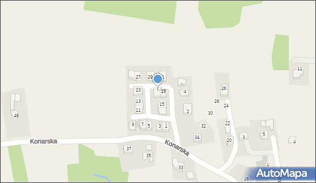 Konary, Miodowa, 21, mapa Konary