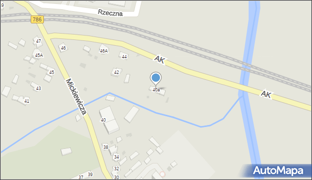 Koniecpol, Mickiewicza Adama, 40a, mapa Koniecpol