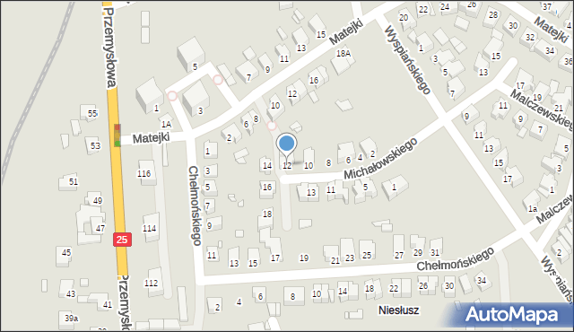 Konin, Michałowskiego Piotra, 12, mapa Konina