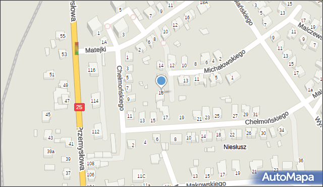 Konin, Michałowskiego Piotra, 18, mapa Konina