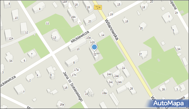 Konstancin-Jeziorna, Mickiewicza Adama, 12, mapa Konstancin-Jeziorna