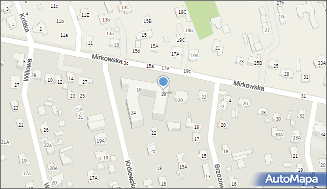 Konstancin-Jeziorna, Mirkowska, 18, mapa Konstancin-Jeziorna
