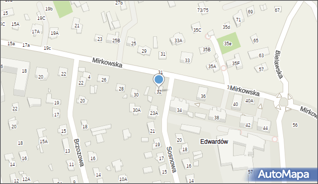 Konstancin-Jeziorna, Mirkowska, 32, mapa Konstancin-Jeziorna