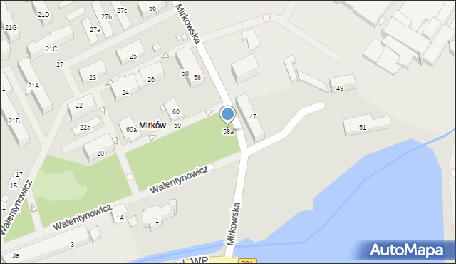 Konstancin-Jeziorna, Mirkowska, 58a, mapa Konstancin-Jeziorna
