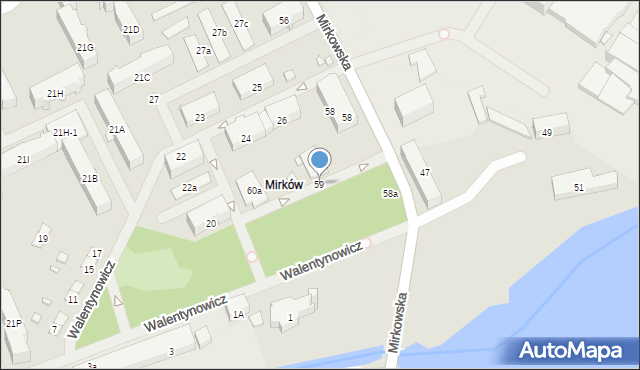 Konstancin-Jeziorna, Mirkowska, 59, mapa Konstancin-Jeziorna