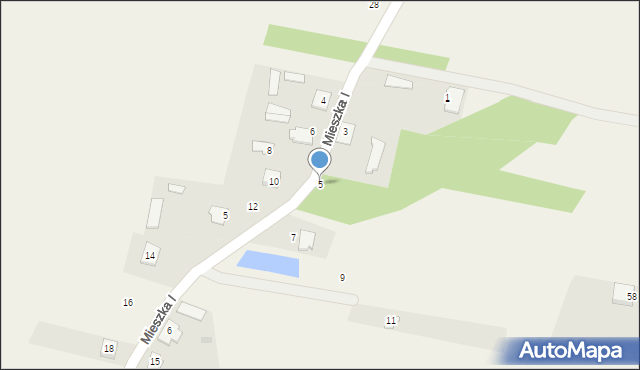 Kordowo, Mieszka I, 5, mapa Kordowo