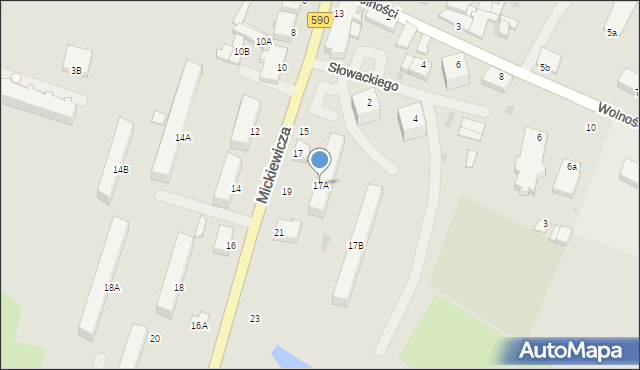 Korsze, Mickiewicza Adama, 17A, mapa Korsze