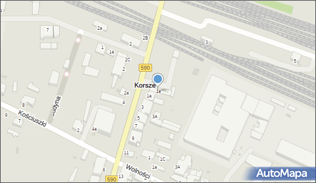 Korsze, Mickiewicza Adama, 1e, mapa Korsze