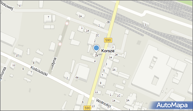 Korsze, Mickiewicza Adama, 2a, mapa Korsze