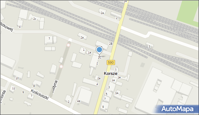 Korsze, Mickiewicza Adama, 2C, mapa Korsze