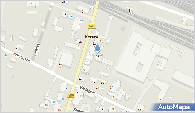 Korsze, Mickiewicza Adama, 3A, mapa Korsze