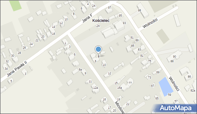 Kościelec, Miodowa, 8, mapa Kościelec