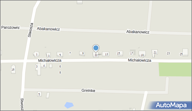 Kościerzyna, Michałowicza Jana, 11, mapa Kościerzyna