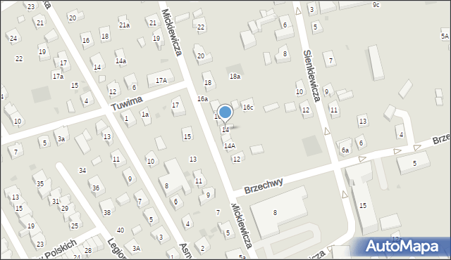 Kościerzyna, Mickiewicza Adama, 14, mapa Kościerzyna