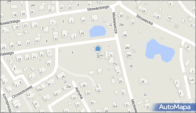 Kościerzyna, Mickiewicza Adama, 29, mapa Kościerzyna