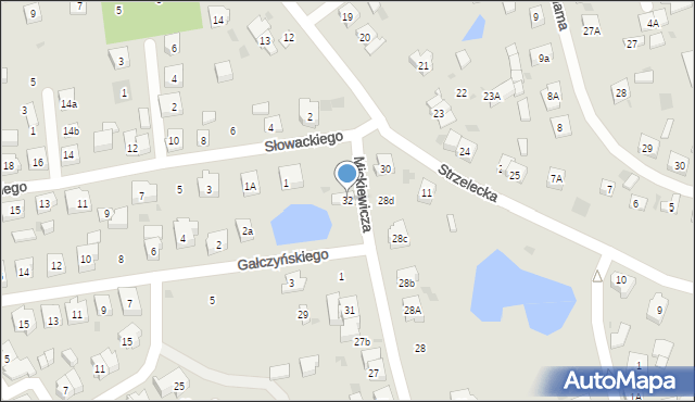 Kościerzyna, Mickiewicza Adama, 32, mapa Kościerzyna