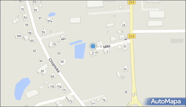 Kościerzyna, Miła, 2, mapa Kościerzyna