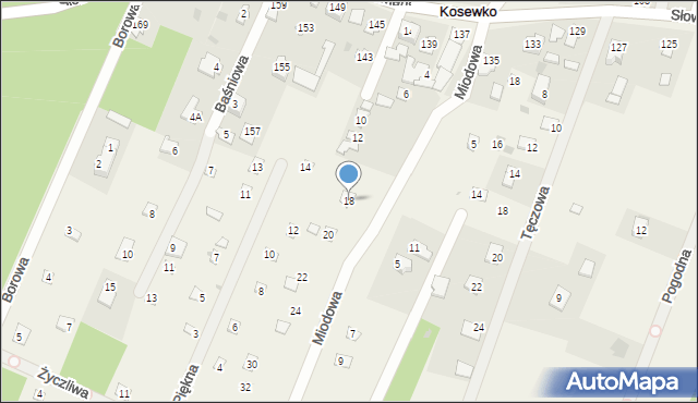 Kosewko, Miodowa, 18, mapa Kosewko